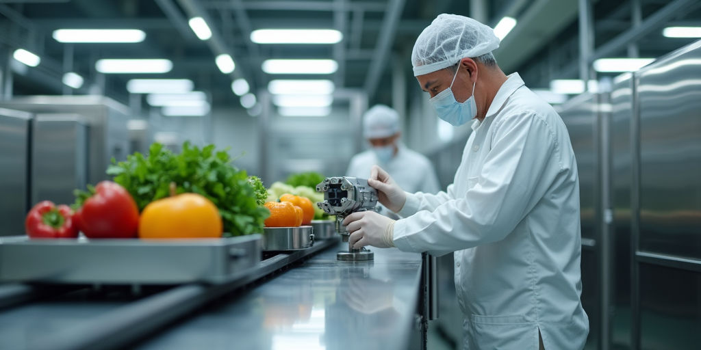 Процесс контроля качества пищевой продукции на линии