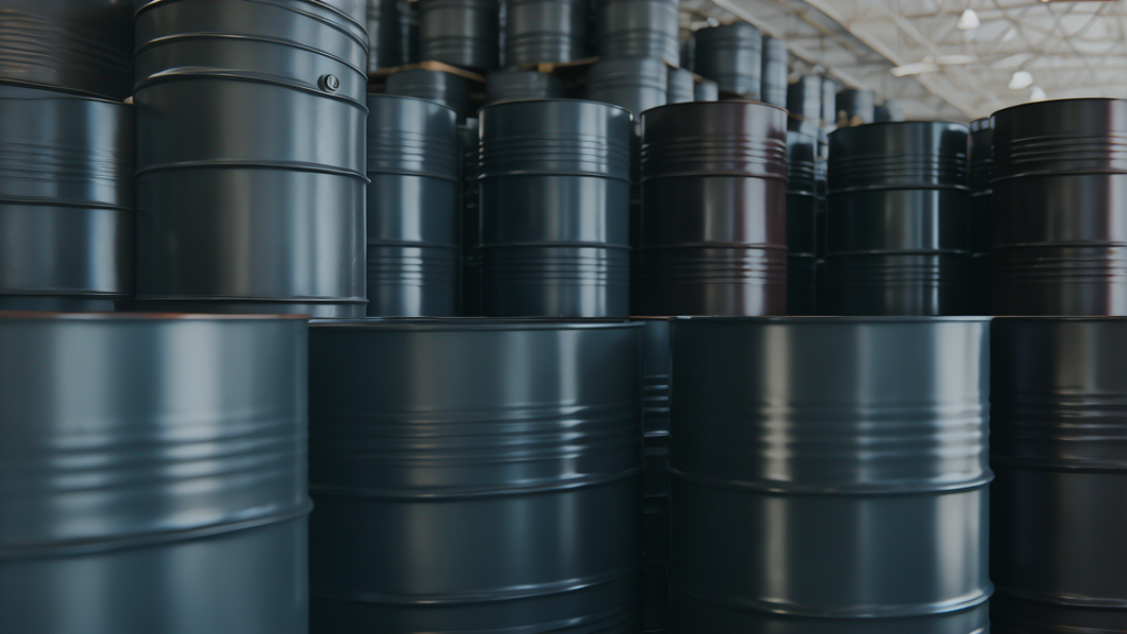 Склад с бочками масел Роснефть
